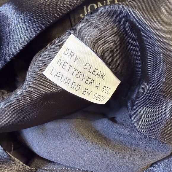 Jones New York Evening Dress Size 4 Black Maxi Sheath Satin Top Low Back NWT - Picture 12 of 16